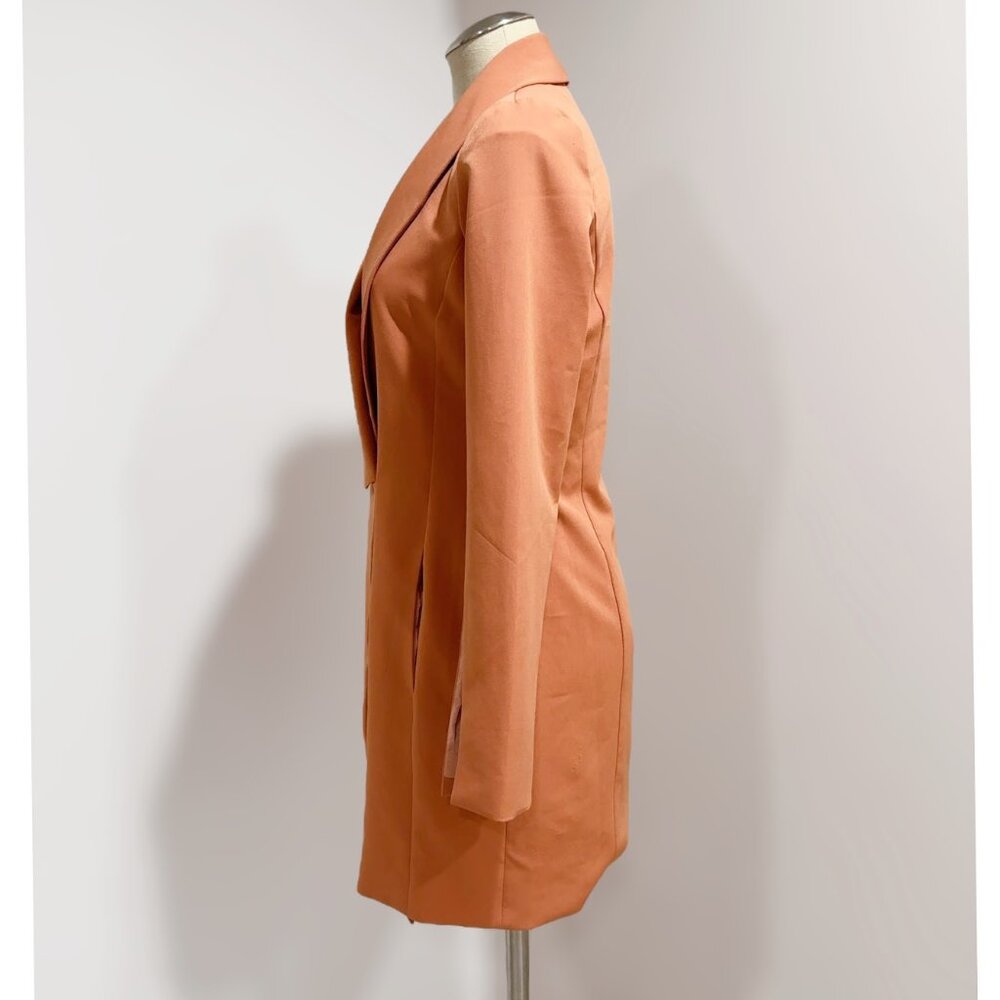 Lavish Alice Women's Coral/Burnt Orange Long Sleeve Blazer Dress Size 4 - Picture 2 of 7
